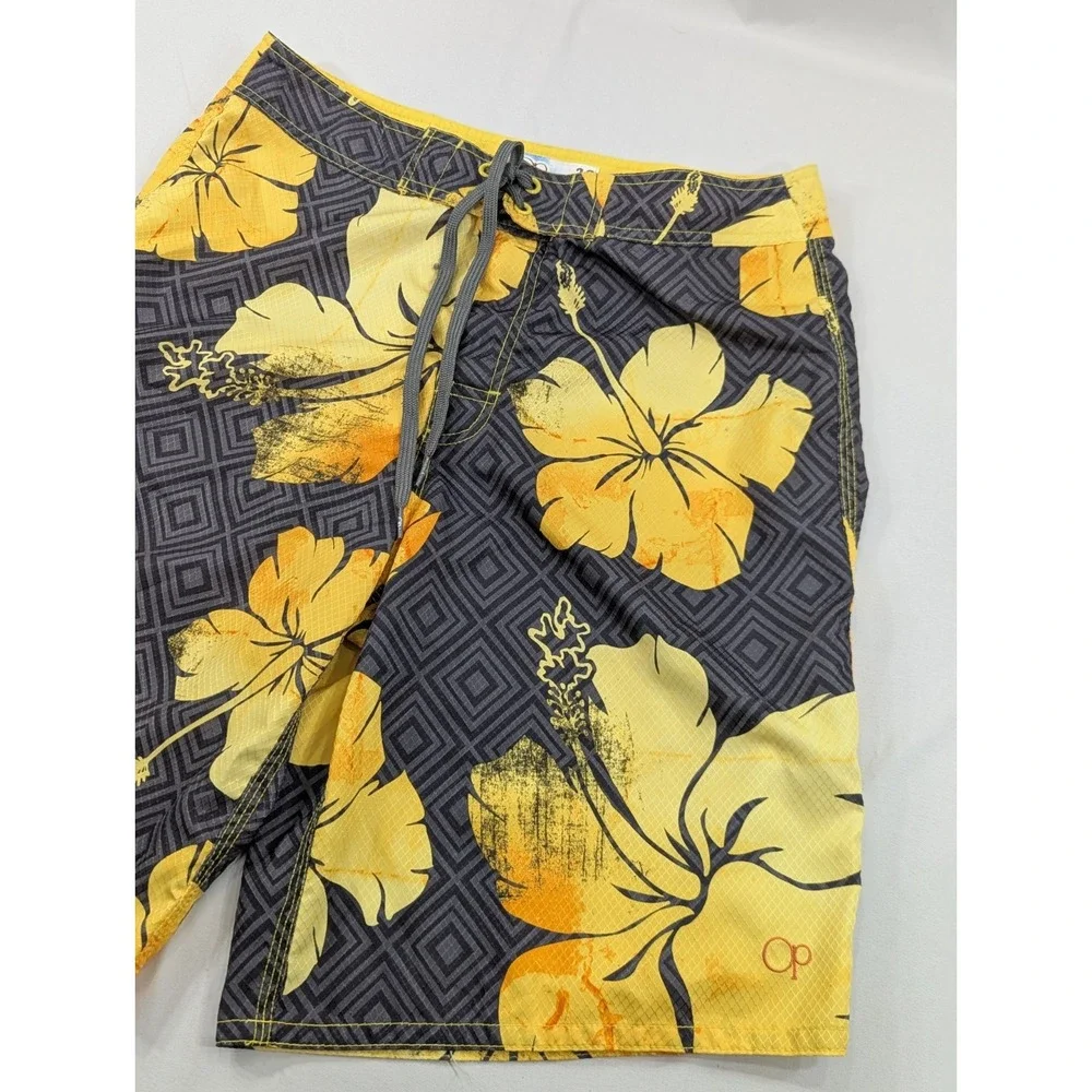 Ocean Pacific Mens Medium 32 Quick Dry Unlined Board Shorts Swim Trunks Tropical